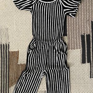 Love Tree black and white stripe romper